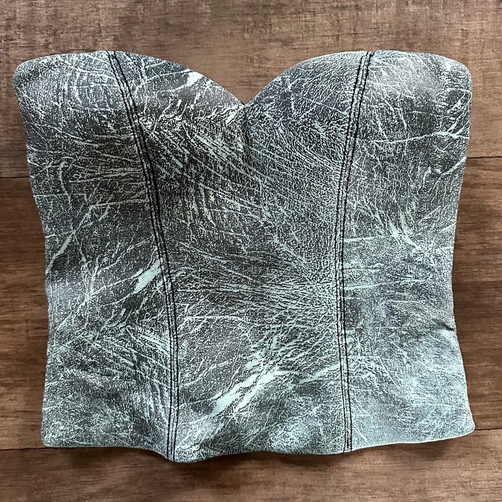 Guess faux leather corset top